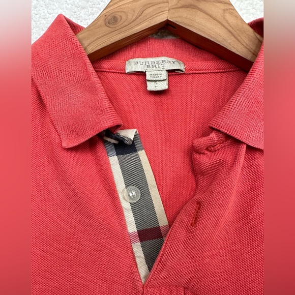 Burberry Women’s Short Sleeve Polo Size Small Red 100% Cotton - Picture 2 of 8
